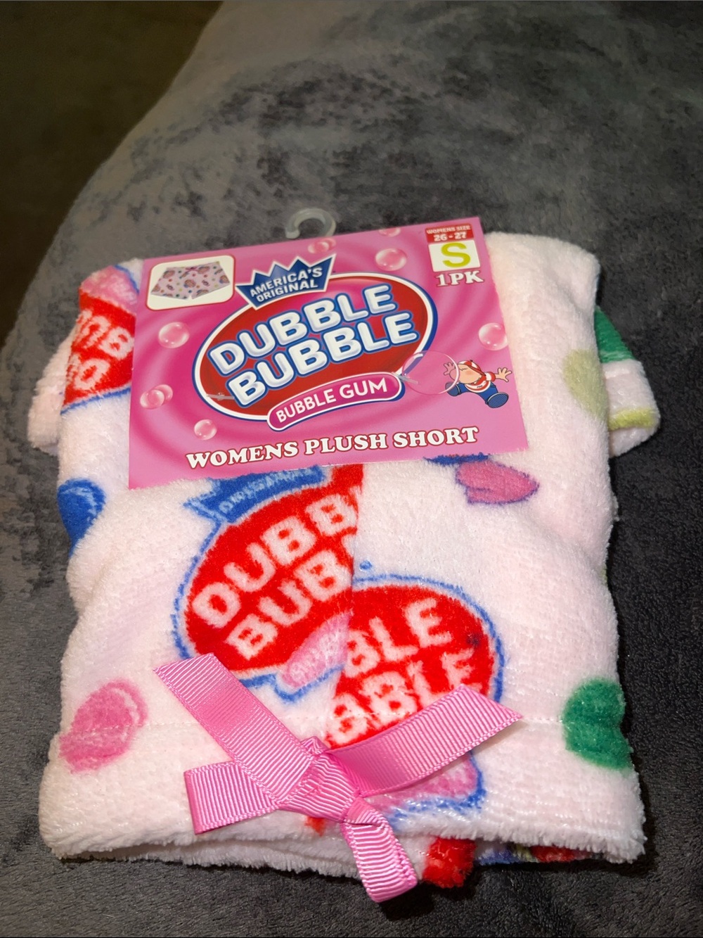 Dubble Bubble Women's Plush Short — Pink Bubble Print